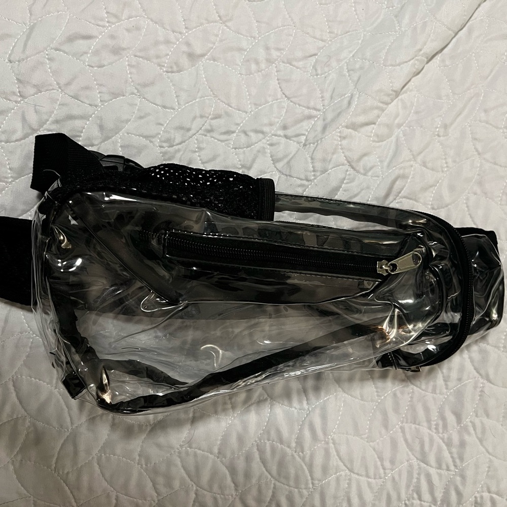 Clear and Black Crossbody Mini Backpack Bag